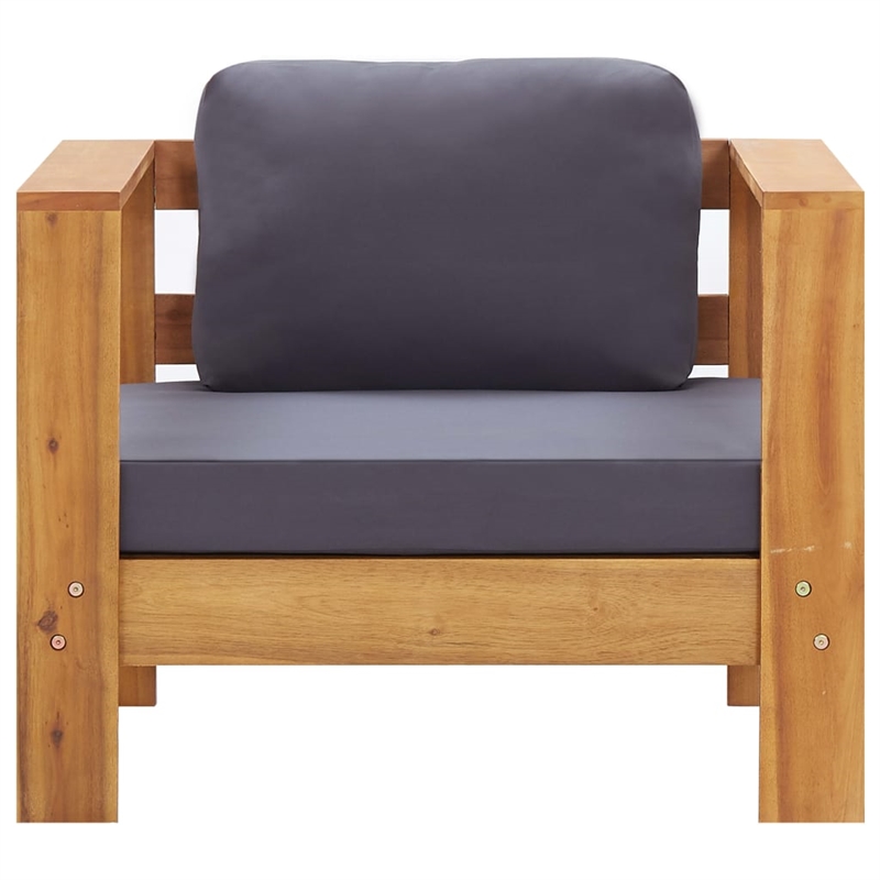 vidaXL 4 Piece Solid Acacia Wood Garden Lounge Set in Gray