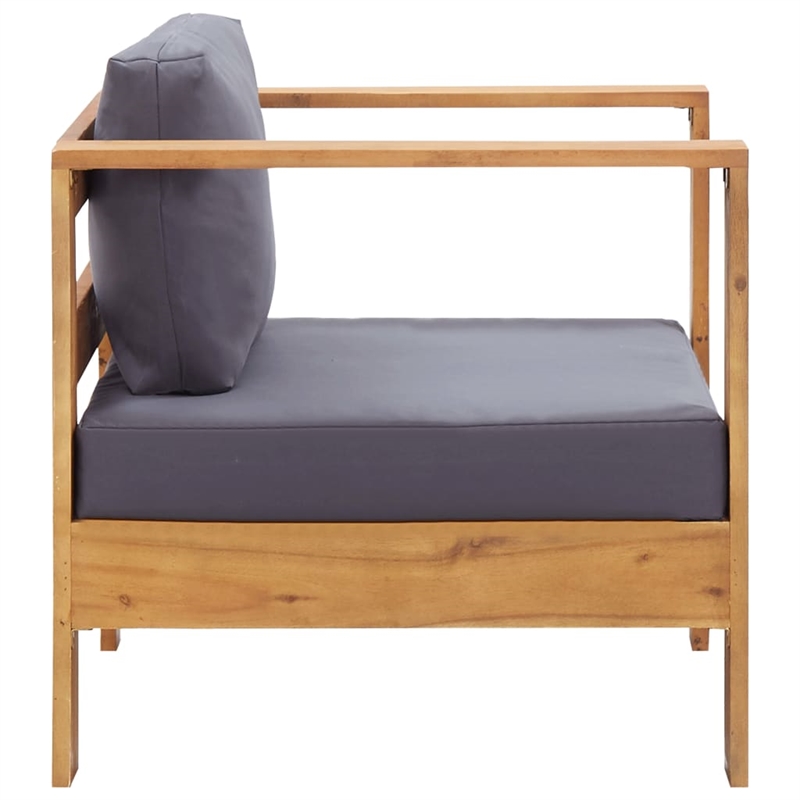 vidaXL 4 Piece Solid Acacia Wood Garden Lounge Set in Gray