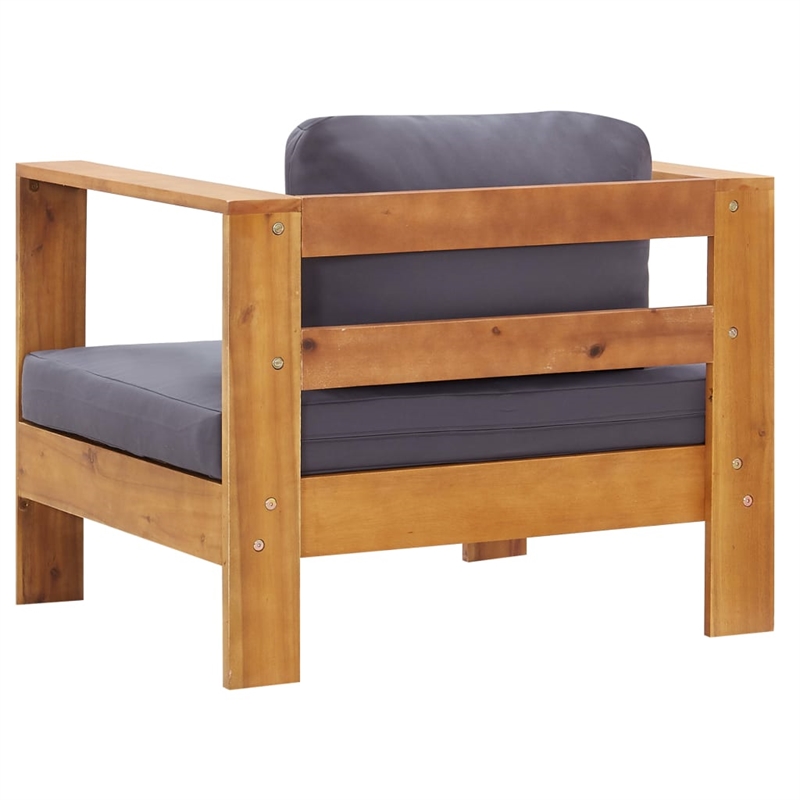 vidaXL 4 Piece Solid Acacia Wood Garden Lounge Set in Gray