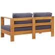 vidaXL 4 Piece Solid Acacia Wood Garden Lounge Set in Gray