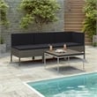 vidaXL 3 Piece Garden Furniture Set in Gray/Anthracite