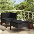vidaXL 2 Piece Steel Garden Furniture Set in Black