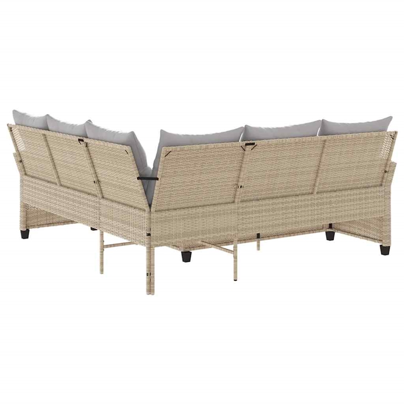 vidaXL Poly Rattan Sofa Gray/Beige