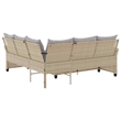vidaXL Poly Rattan Sofa Gray/Beige