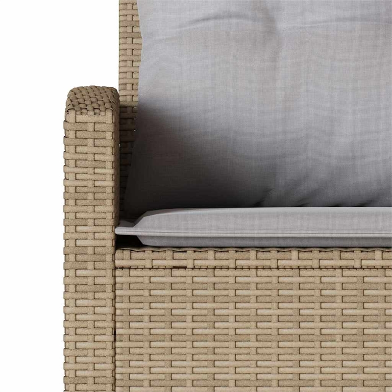vidaXL Poly Rattan Sofa Gray/Beige