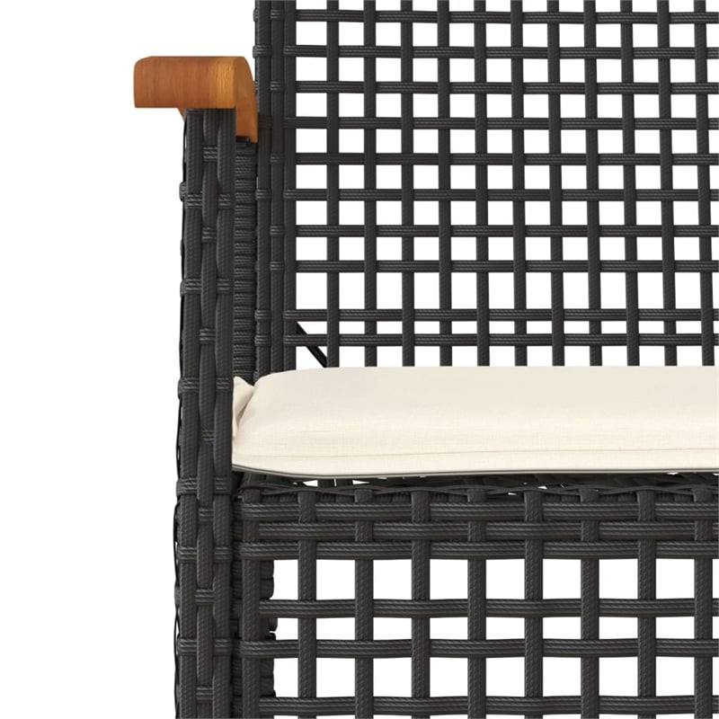 vidaXL Solid Acacia Wood Garden Lounge Set in Black/Cream