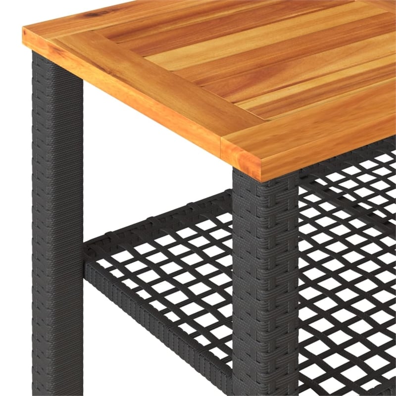 vidaXL Solid Acacia Wood Garden Lounge Set in Black/Cream