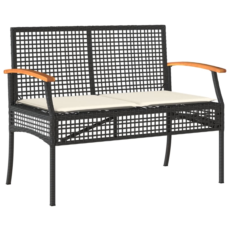 vidaXL Solid Acacia Wood Garden Lounge Set in Black/Cream