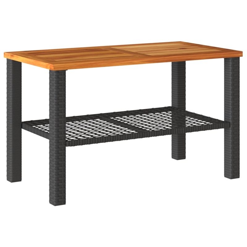 vidaXL Solid Acacia Wood Garden Lounge Set in Black/Cream
