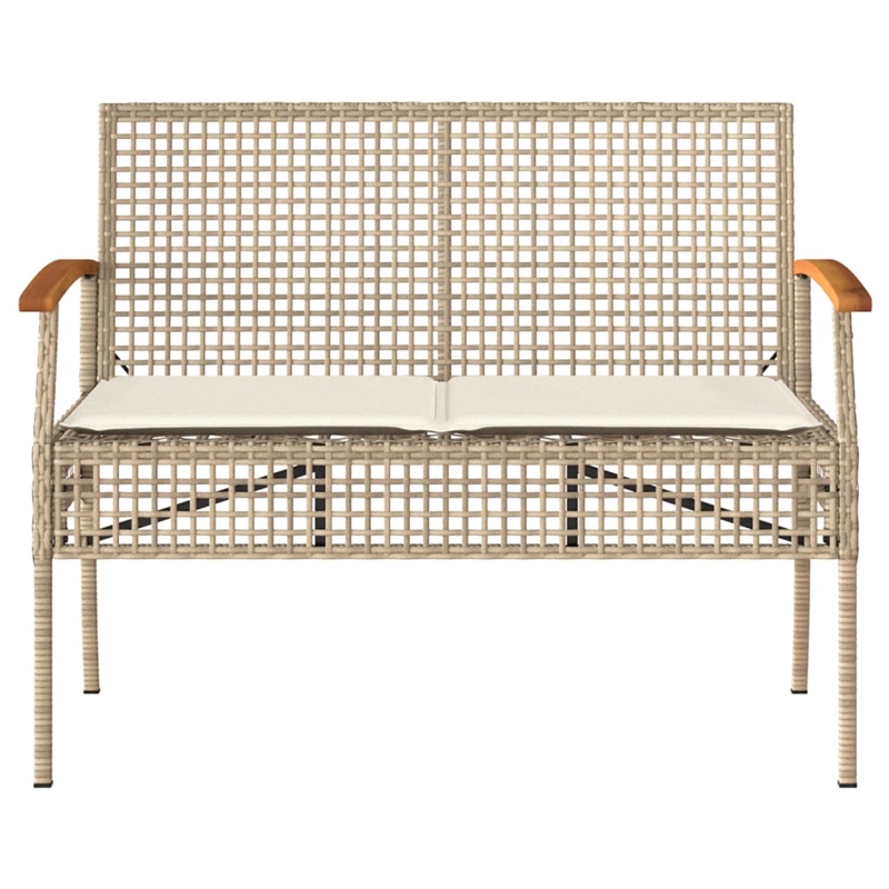 vidaXL 4 Piece Poly Rattan Garden Lounge Set in Brown/Beige