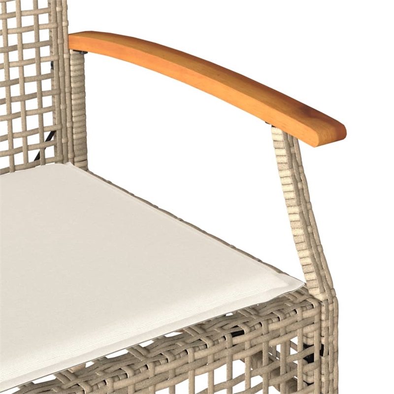 vidaXL 4 Piece Poly Rattan Garden Lounge Set in Brown/Beige