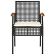 vidaXL 3 Piece Steel Bistro Set in Black/White/Brown/Cream