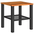 vidaXL 3 Piece Steel Bistro Set in Black/White/Brown/Cream