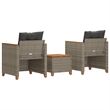 vidaXL 3 Piece Solid Acacia Wood Bistro Set in Gray