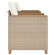 vidaXL 3 Piece Solid Acacia Wood Small Bistro Set in White/Cream/Beige