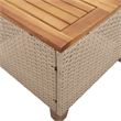 vidaXL 3 Piece Solid Acacia Wood Small Bistro Set in White/Cream/Beige