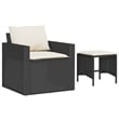 vidaXL 4 Piece Steel Sofa Set in Black/Cream