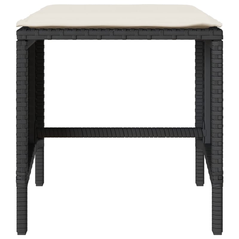 vidaXL 4 Piece Steel Sofa Set in Black/Cream