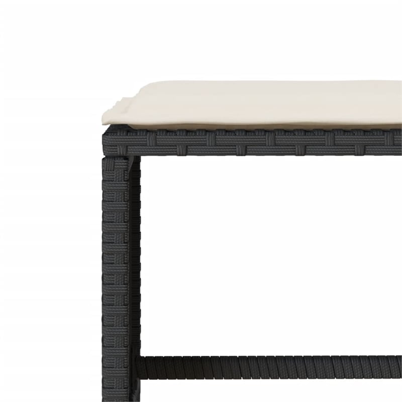 vidaXL 4 Piece Steel Sofa Set in Black/Cream