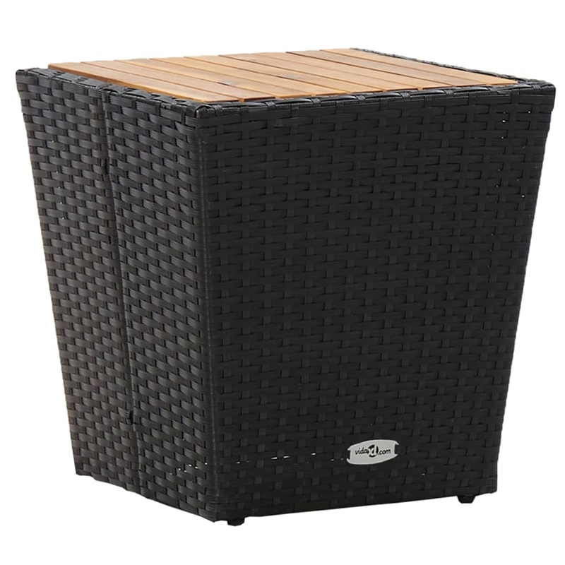 vidaXL 5 Piece Solid Acacia Wood Small Bistro Set in Black/White/Cream