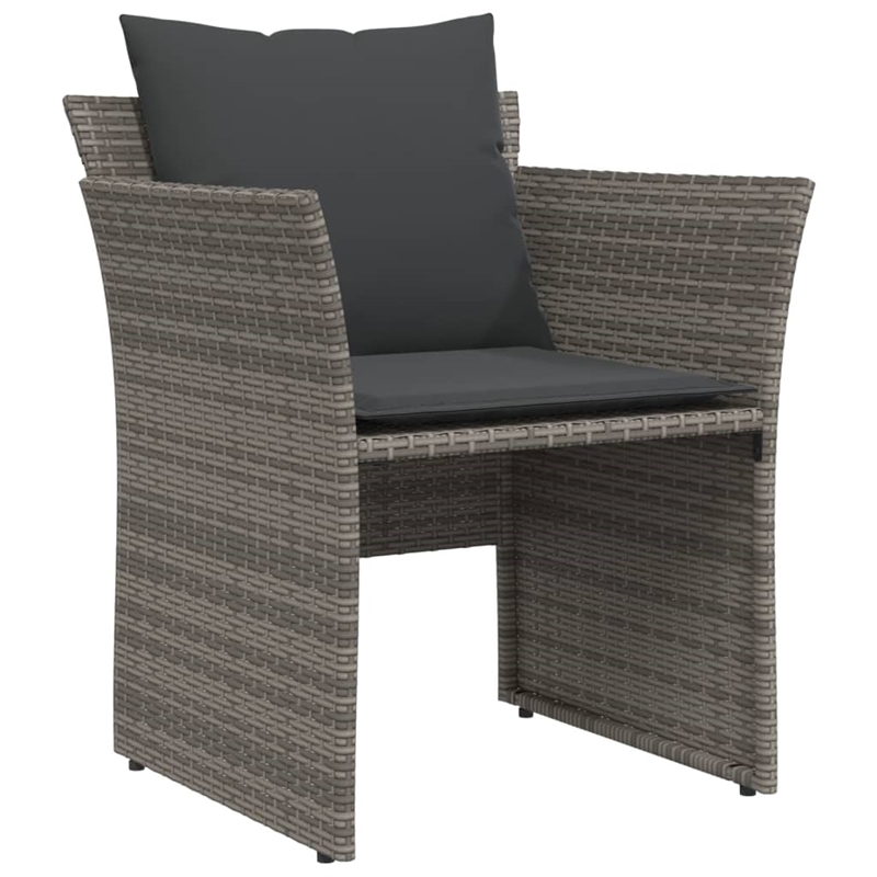 vidaXL Poly Rattan Small Furniture Set in Gray