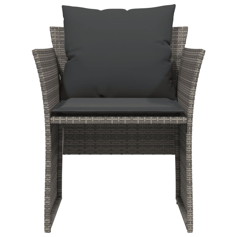 vidaXL Poly Rattan Small Furniture Set in Gray