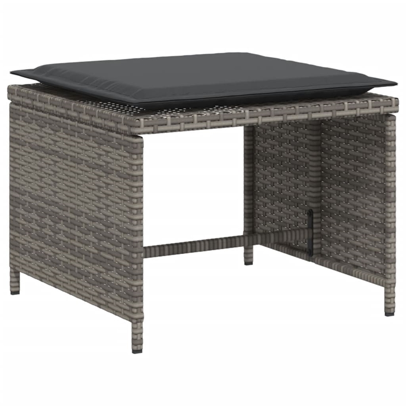 vidaXL Poly Rattan Small Furniture Set in Gray