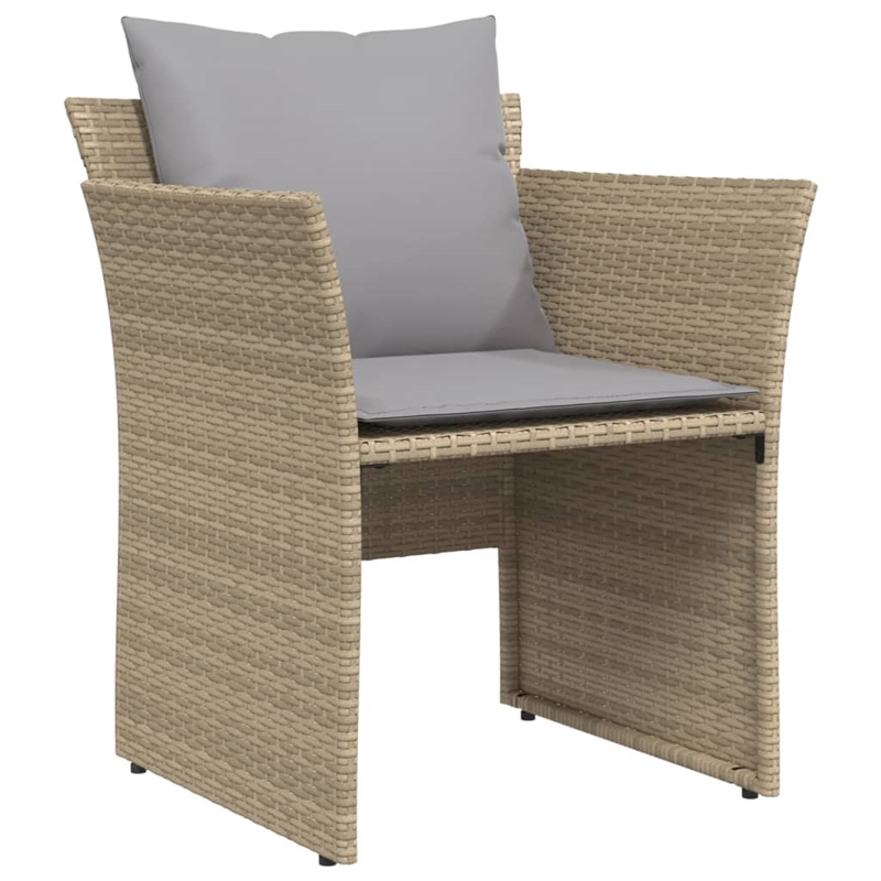 vidaXL Poly Rattan Small Furniture Set in Beige