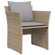 vidaXL Poly Rattan Small Furniture Set in Beige