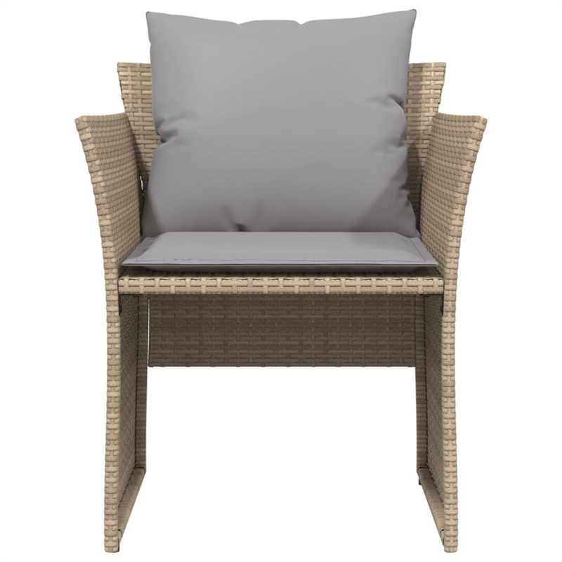 vidaXL Poly Rattan Small Furniture Set in Beige