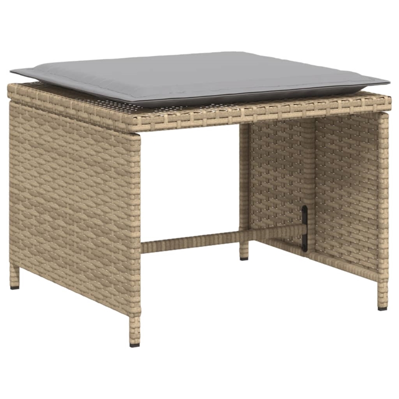 vidaXL Poly Rattan Small Furniture Set in Beige