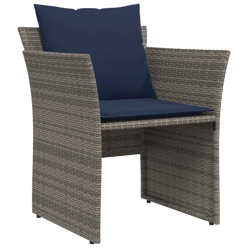 vidaXL Poly Rattan Standard Furniture Set in Gray/Blue