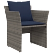 vidaXL Poly Rattan Standard Furniture Set in Gray/Blue