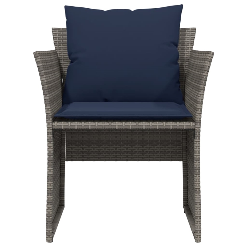 vidaXL Poly Rattan Standard Furniture Set in Gray/Blue