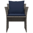 vidaXL Poly Rattan Standard Furniture Set in Gray/Blue