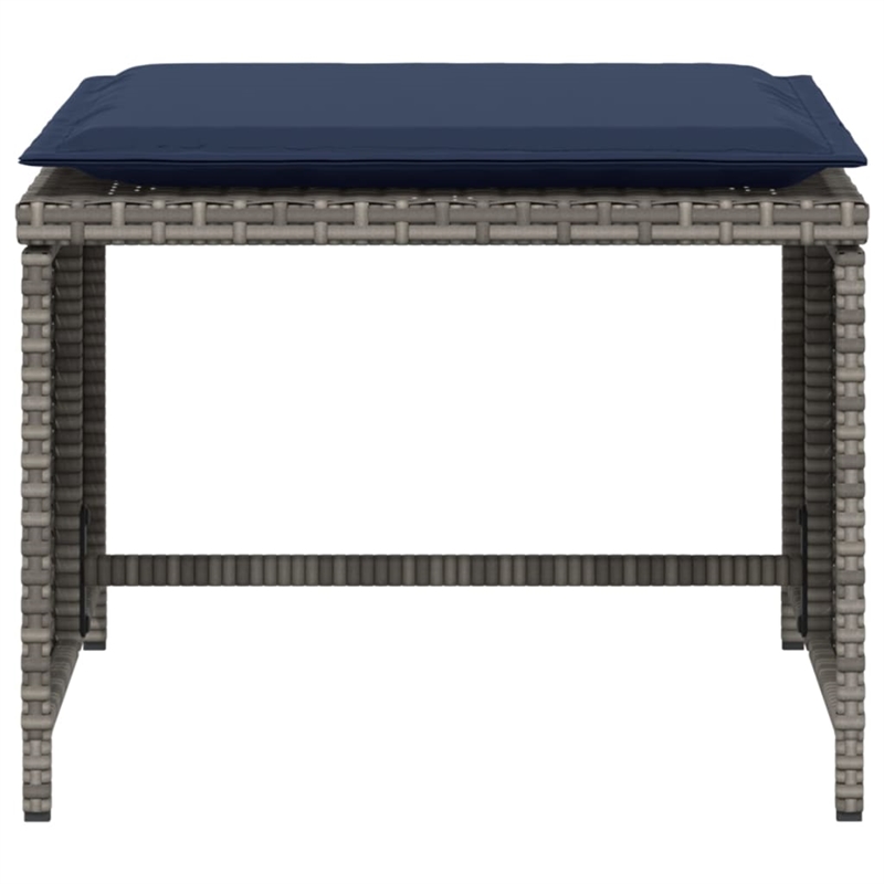 vidaXL Poly Rattan Standard Furniture Set in Gray/Blue