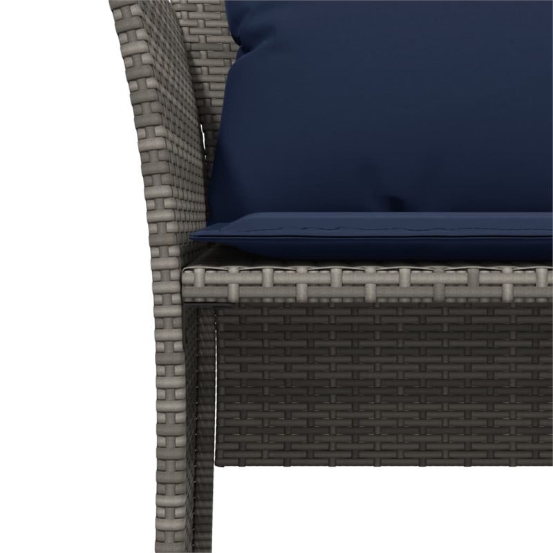 vidaXL Poly Rattan Standard Furniture Set in Gray/Blue