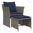 vidaXL Poly Rattan Standard Furniture Set in Gray/Blue
