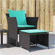 vidaXL Poly Rattan Furniture Set in Black