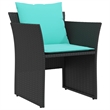 vidaXL Poly Rattan Furniture Set in Black