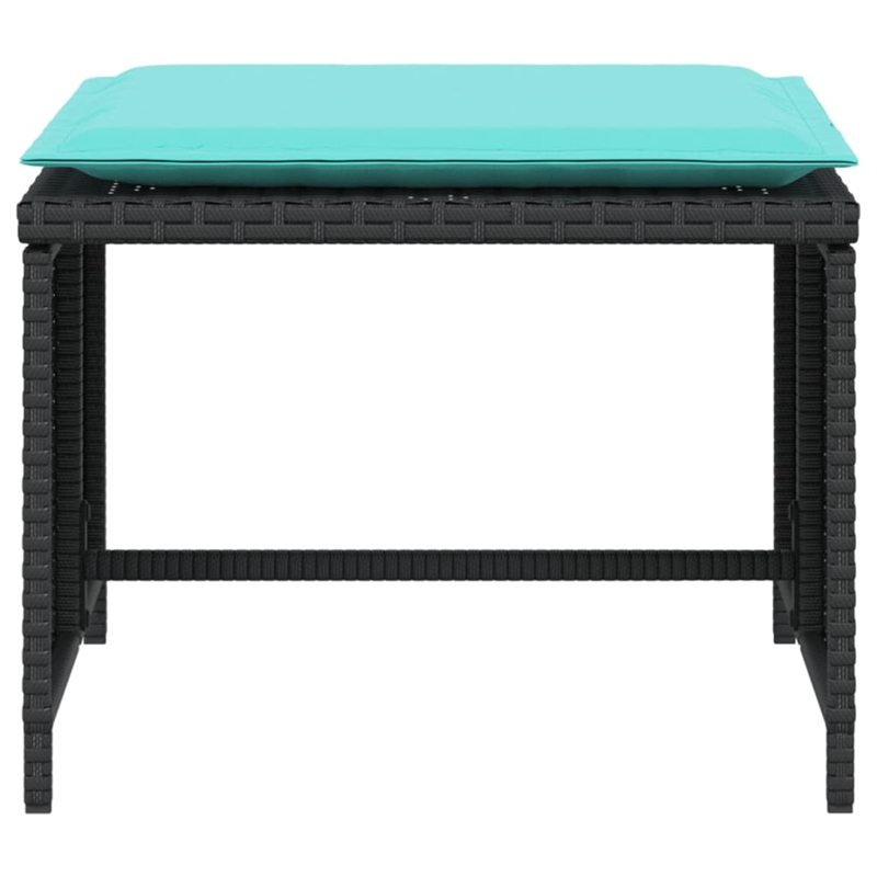 vidaXL Poly Rattan Furniture Set in Black