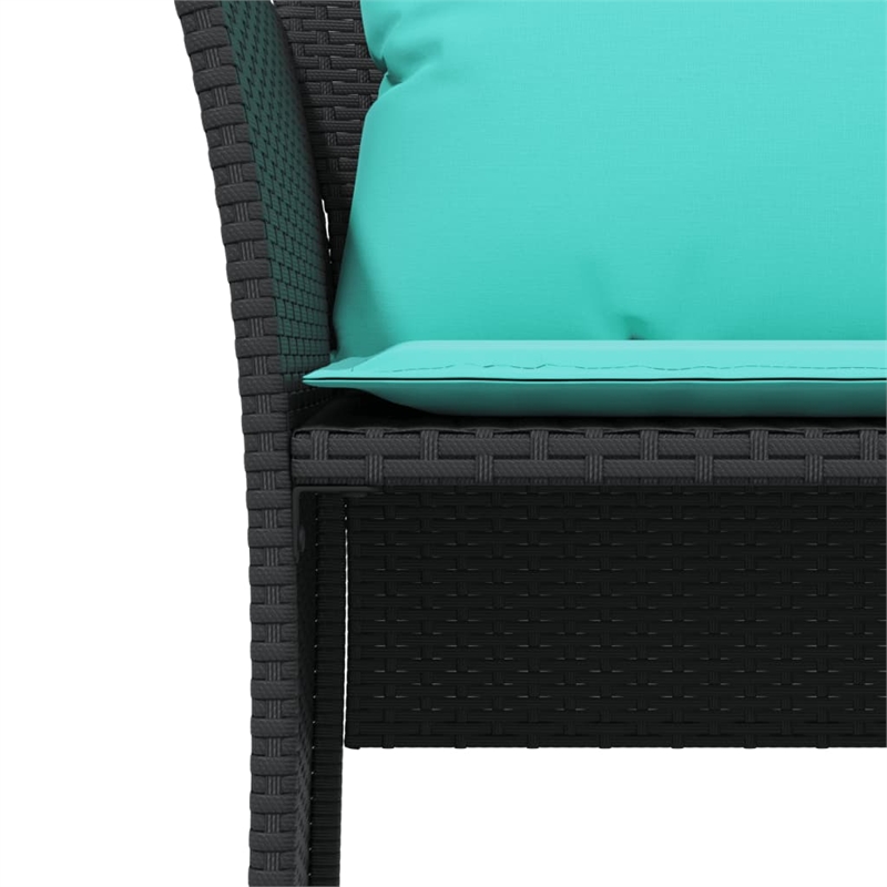vidaXL Poly Rattan Furniture Set in Black