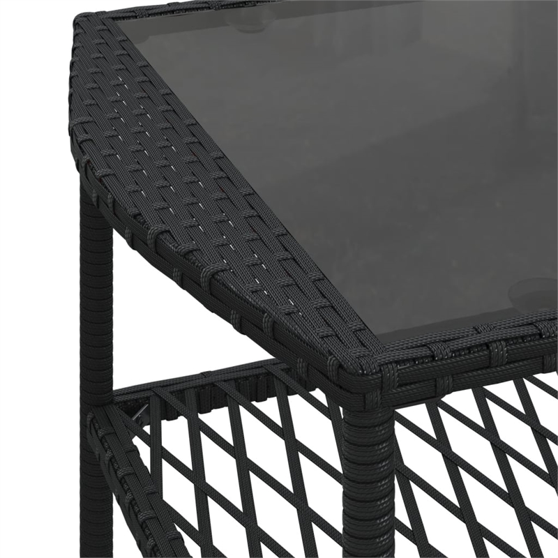 vidaXL 4 Piece Poly Rattan Sofa Set in Black/White/Cream