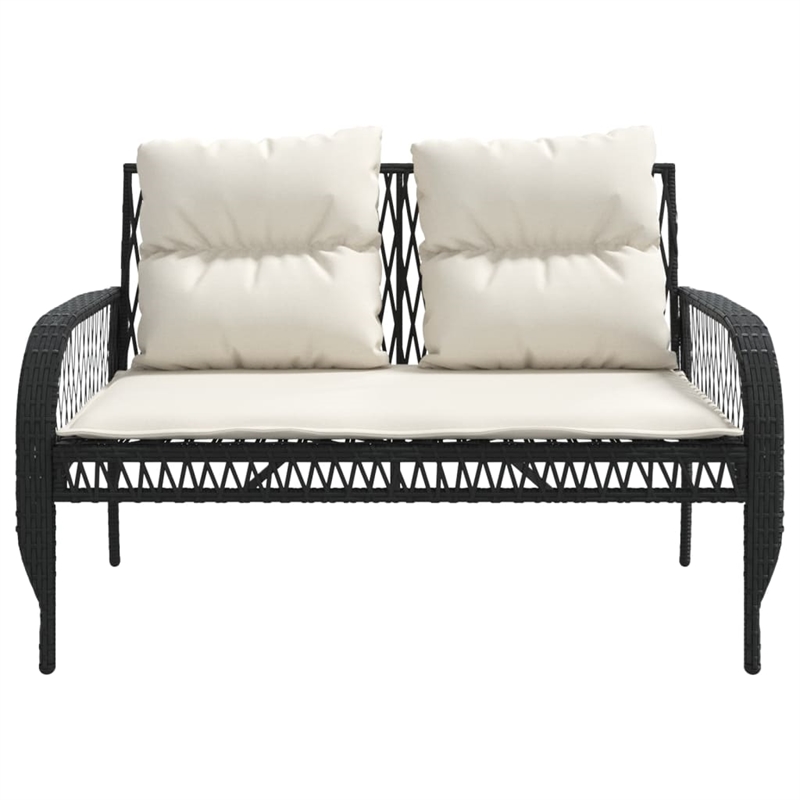 vidaXL 4 Piece Poly Rattan Sofa Set in Black/White/Cream