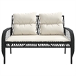 vidaXL 4 Piece Poly Rattan Sofa Set in Black/White/Cream