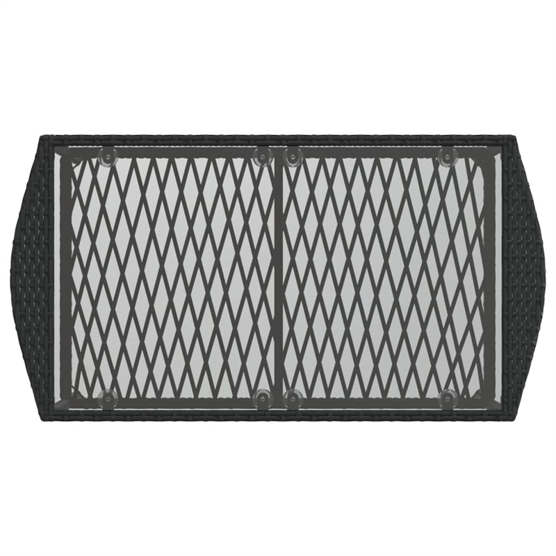 vidaXL 4 Piece Poly Rattan Sofa Set in Black/White/Cream