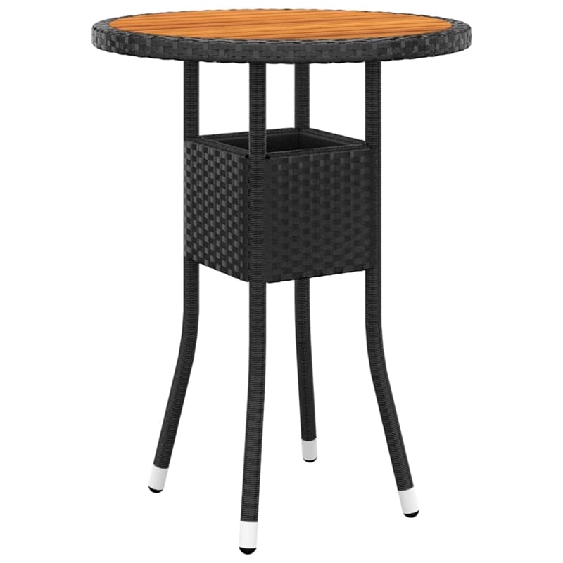 vidaXL Solid Acacia Wood Medium Bistro Set in Black