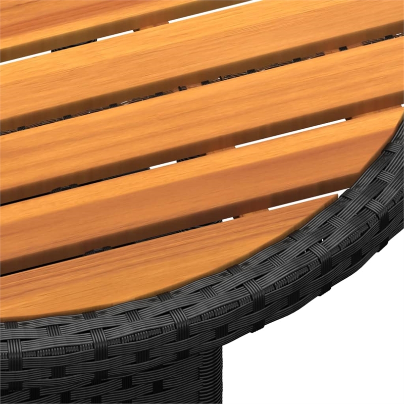 vidaXL Solid Acacia Wood Medium Bistro Set in Black