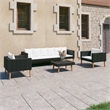vidaXL 4 Piece Steel Garden Furniture Set in Black/White/Cream