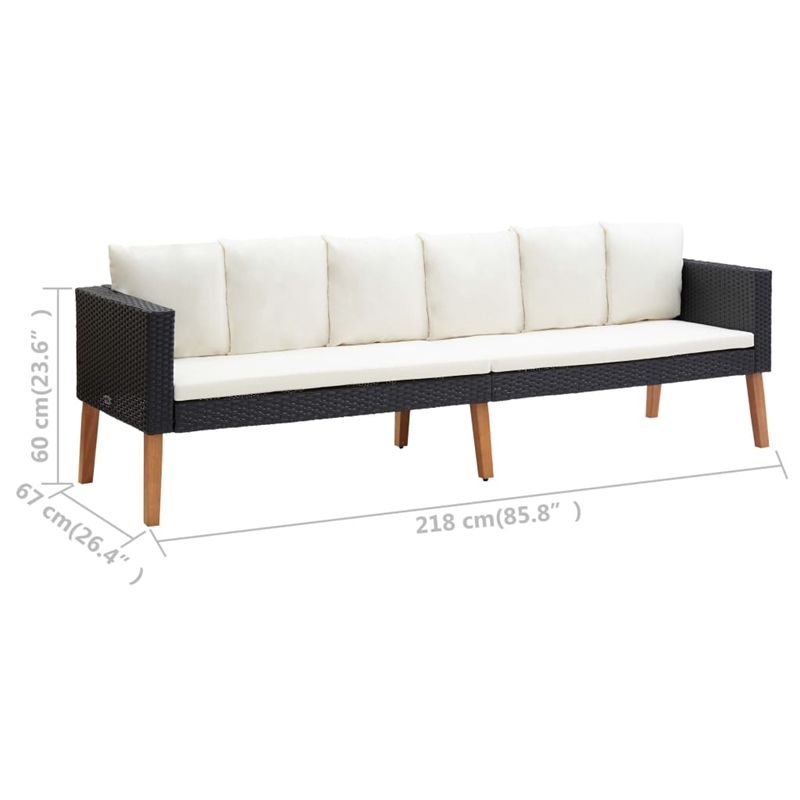 vidaXL 5 Piece Garden Furniture Set in Black/White/Cream